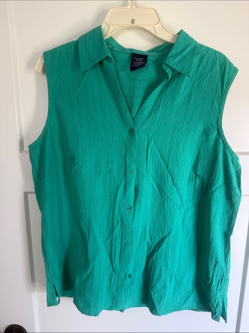 Basic Editions Sleeveless Button-Down Shirt - Teal